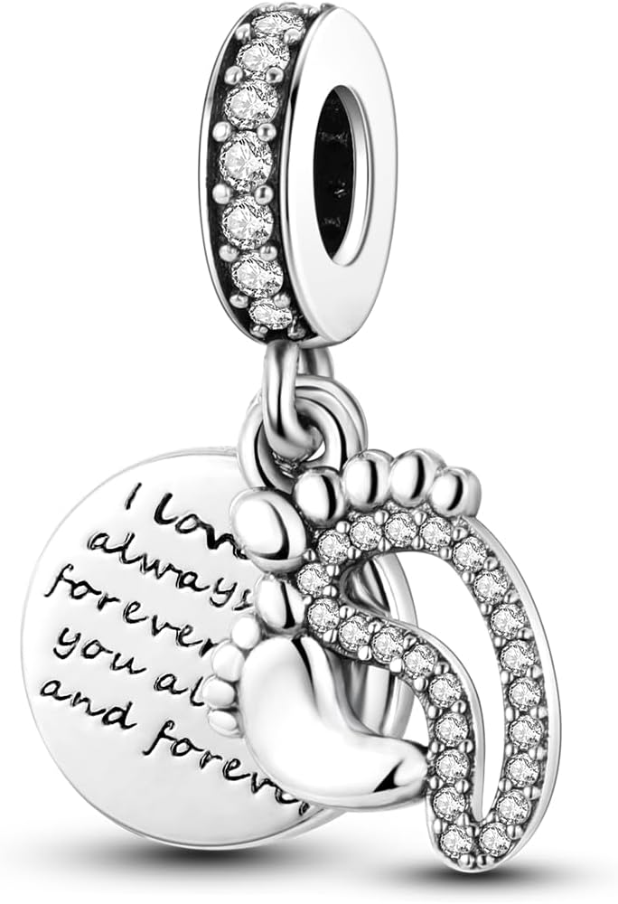 MULA 925 Sterling Silver Charms for Bracelets and Necklaces Lucky Home Happy Family Forever Love Mom Beads Dangle Pendants Jewelry for Women - Image 1